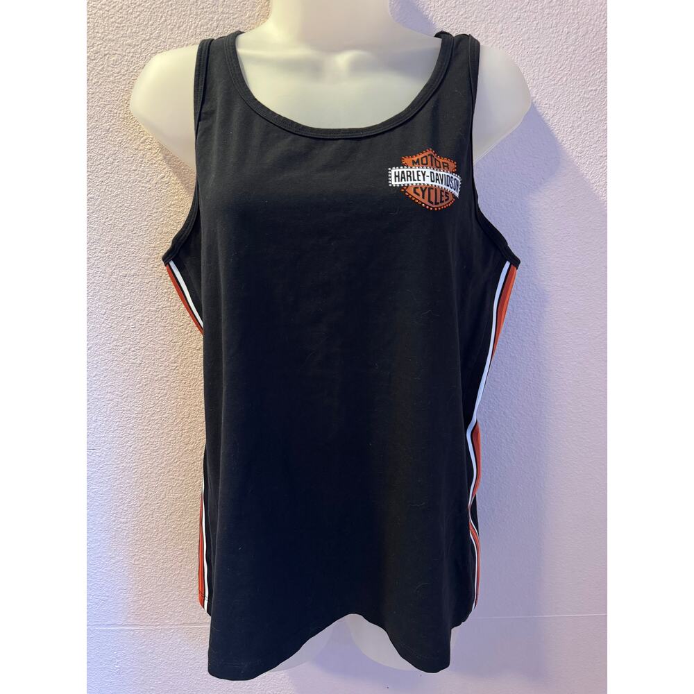 Harley‎ Davidson Motorclothes Womens Black Side Stripe Tank Top Size L